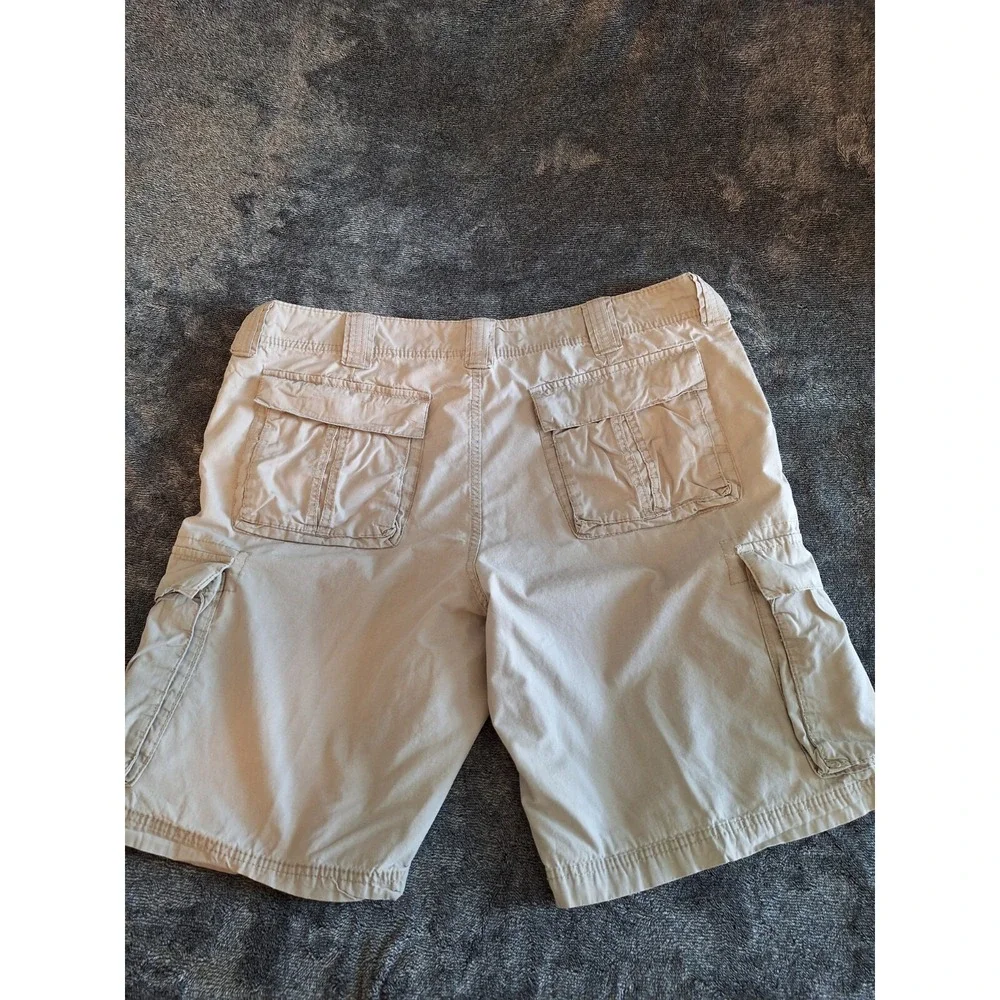Lee Dungarees Cargo Shorts Mens 38 Beige 90's 100%Cotton Work Wear‎